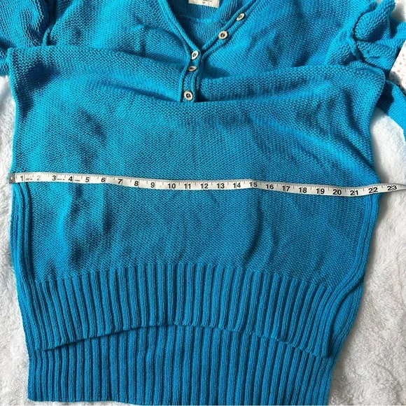 Free People Women's Firefly Knit Tunic Oversized Sweater Surf Blue XS NWT Boho - Picture 11 of 16